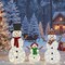 Festive 2D Snowman Christmas Lights Set of 3 Figures 48", 42" and 24" Holiday Yard Decorations